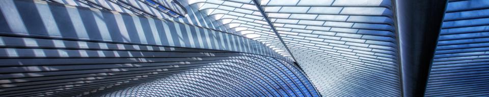 Inside view of roof of railroad station