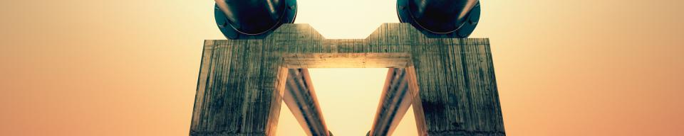 View from under an oil pipeline